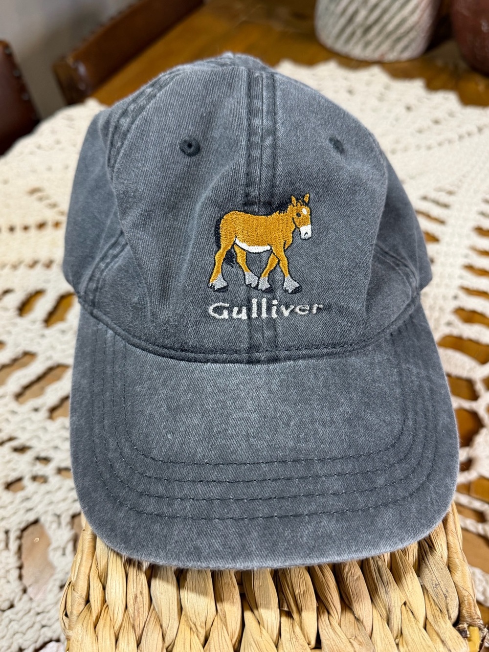 Gulliver Donkey Hat With Equine Voices OTTO Washed Cotton Embroidered Cap